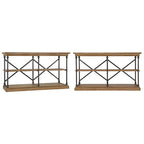 Dubrovnik Cornice Iron and Wood Entryway Console Table
