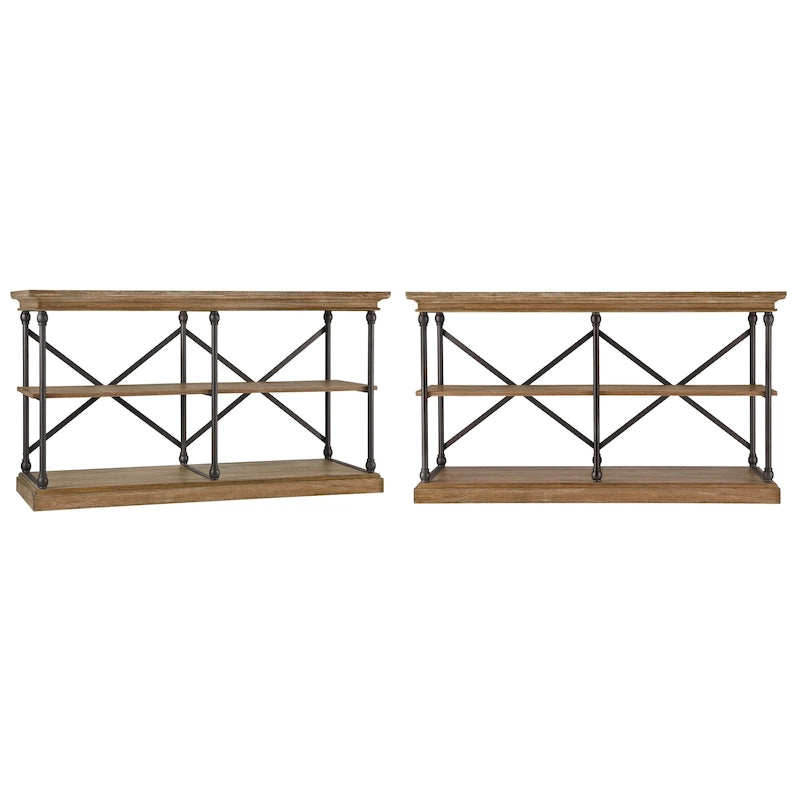 Dubrovnik Cornice Iron and Wood Entryway Console Table