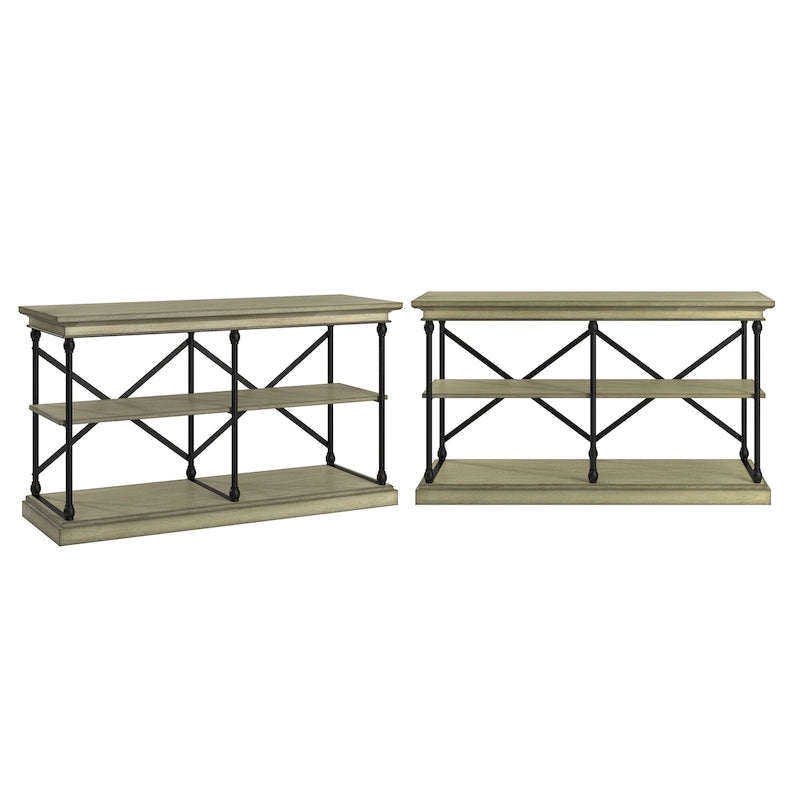 Dubrovnik Cornice Iron and Wood Entryway Console Table