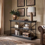 Dubrovnik Cornice Iron and Wood Entryway Console Table