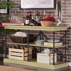 Dubrovnik Cornice Iron and Wood Entryway Console Table