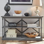 Dubrovnik Cornice Iron and Wood Entryway Console Table