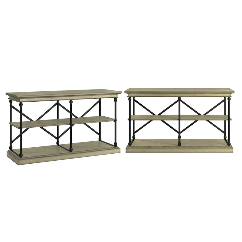 Dubrovnik Cornice Iron and Wood Entryway Console Table