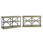 Dubrovnik Cornice Iron and Wood Entryway Console Table