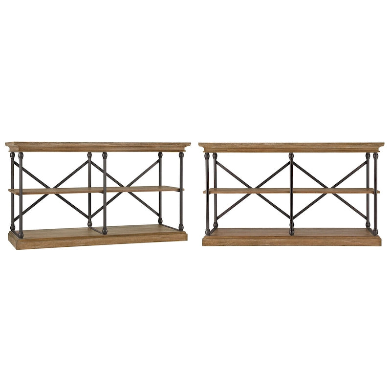 Dubrovnik Cornice Iron and Wood Entryway Console Table
