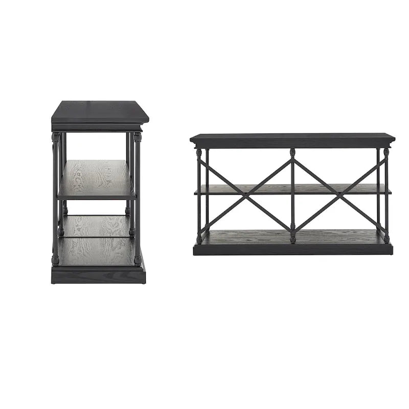 Dubrovnik Cornice Iron and Wood Entryway Console Table