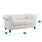Emery Chesterfield Loveseat, Luxurious Comfort for Cozy Living Rooms, Mid-Century Modern couch, Elegance & Serenity