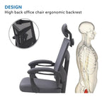Adjustable Office Chair with Headrest Ergonomic Desk Chair High Back Mesh Office Chairs with Lumbar Support with Wheels