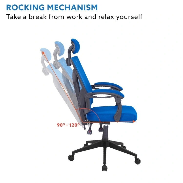 Adjustable Office Chair with Headrest Ergonomic Desk Chair High Back Mesh Office Chairs with Lumbar Support with Wheels