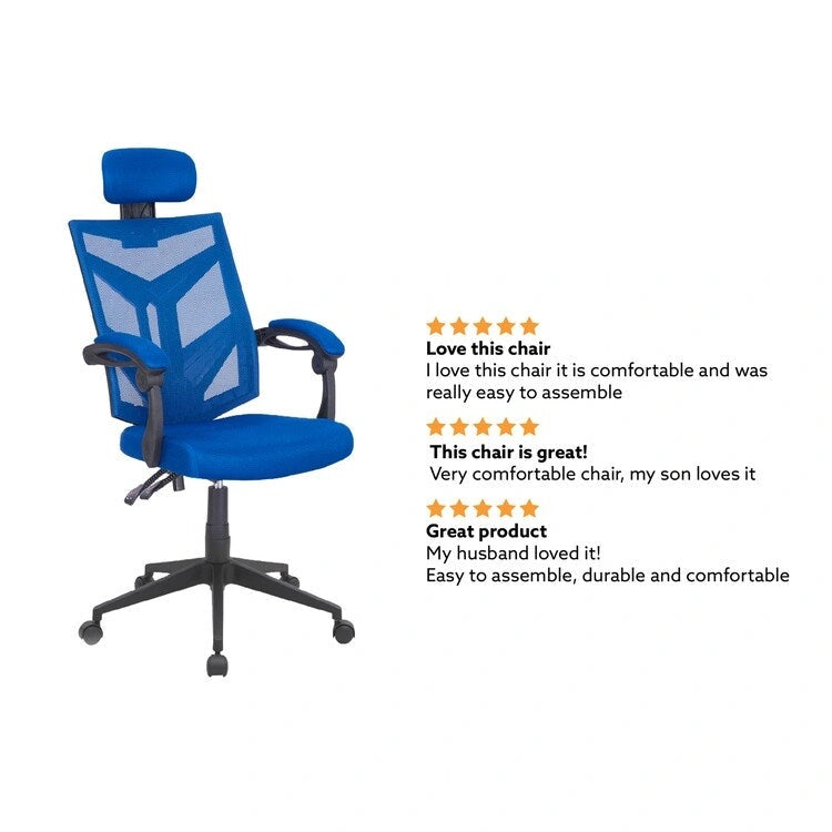 Adjustable Office Chair with Headrest Ergonomic Desk Chair High Back Mesh Office Chairs with Lumbar Support with Wheels