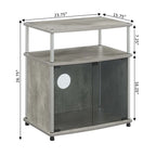 Convenience Concepts Designs2Go 26 inch TV Stand with Black Glass Storage Cabinet and Shelf