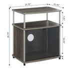 Convenience Concepts Designs2Go 26 inch TV Stand with Black Glass Storage Cabinet and Shelf