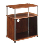 Convenience Concepts Designs2Go 26 inch TV Stand with Black Glass Storage Cabinet and Shelf
