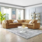 Commix Down Filled Overstuffed Velvet 5-Piece Sectional Sofa