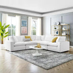 Commix Down Filled Overstuffed Velvet 5-Piece Sectional Sofa