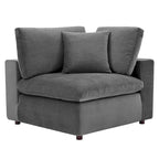 Commix Down Filled Overstuffed Velvet 5-Piece Sectional Sofa