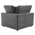 Commix Down Filled Overstuffed Velvet 5-Piece Sectional Sofa