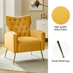 Abadiana Accent Tufted Chair with Metal Base by HULALA HOME