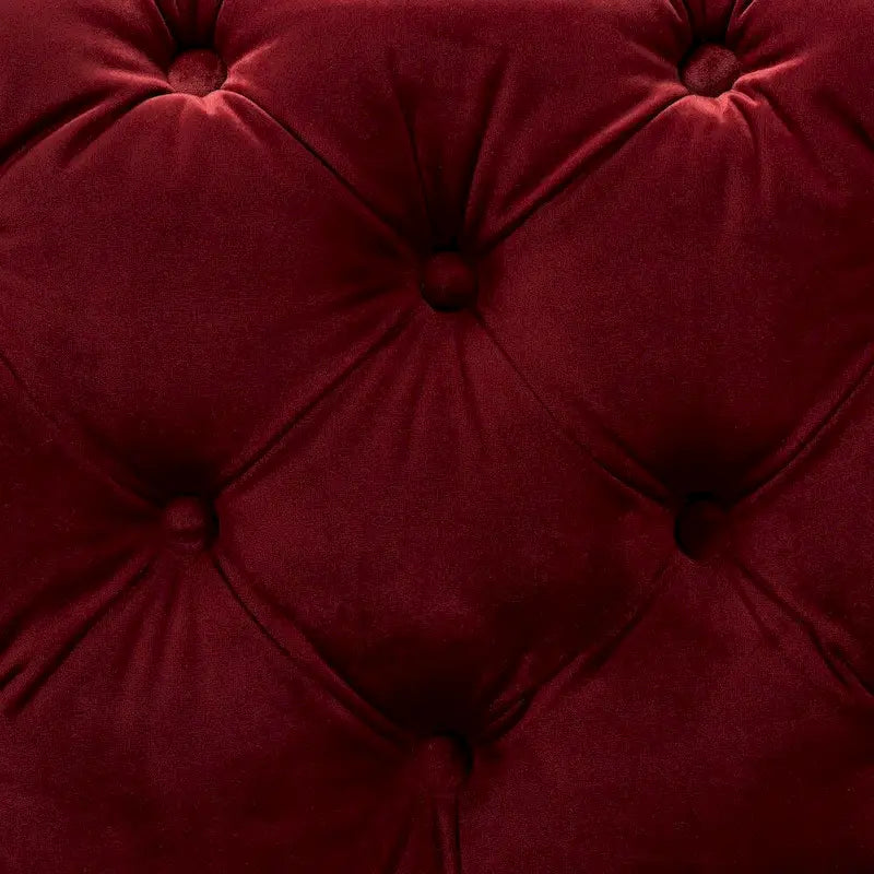 Glam Velvet Ottoman with Gold Legs