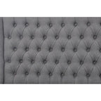 French Tufted Upholstered Dining Banquette Bench (Light Sand Fabric)