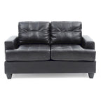 Sandridge 58 in. W Flared Arm Faux Leather Straight Sofa - 34L x 58W x 36H
