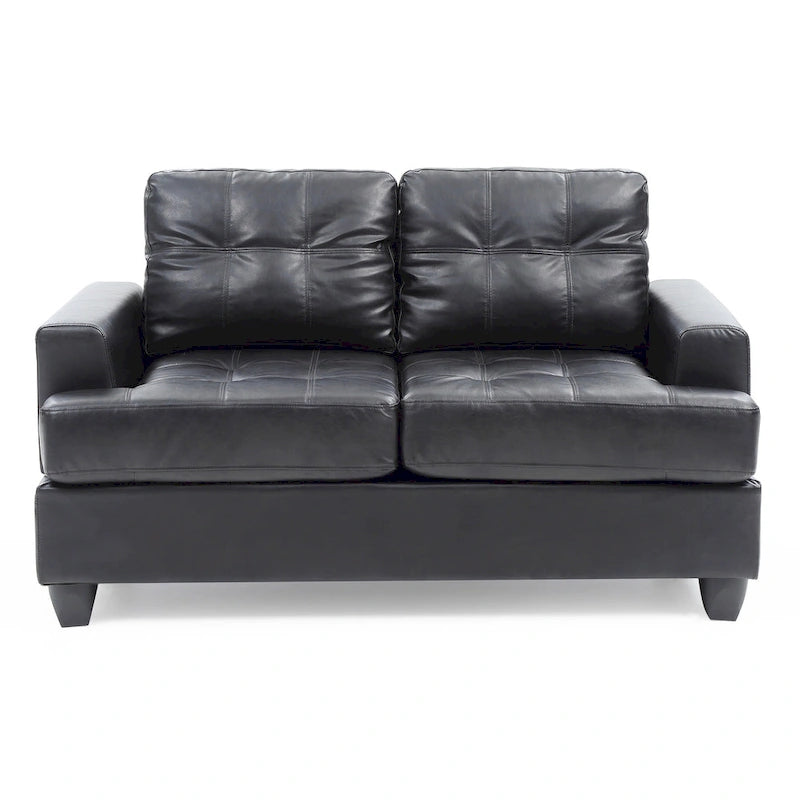 Sandridge 58 in. W Flared Arm Faux Leather Straight Sofa - 34L x 58W x 36H