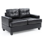Sandridge 58 in. W Flared Arm Faux Leather Straight Sofa - 34L x 58W x 36H