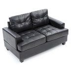 Sandridge 58 in. W Flared Arm Faux Leather Straight Sofa - 34L x 58W x 36H