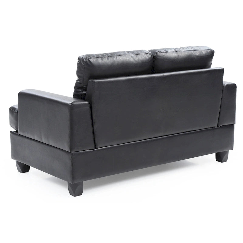 Sandridge 58 in. W Flared Arm Faux Leather Straight Sofa - 34L x 58W x 36H