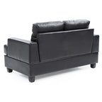Sandridge 58 in. W Flared Arm Faux Leather Straight Sofa - 34L x 58W x 36H