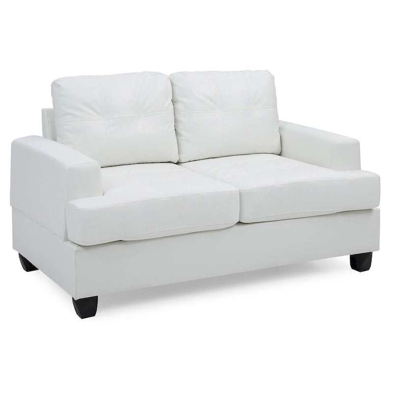 Sandridge 58 in. W Flared Arm Faux Leather Straight Sofa - 34L x 58W x 36H