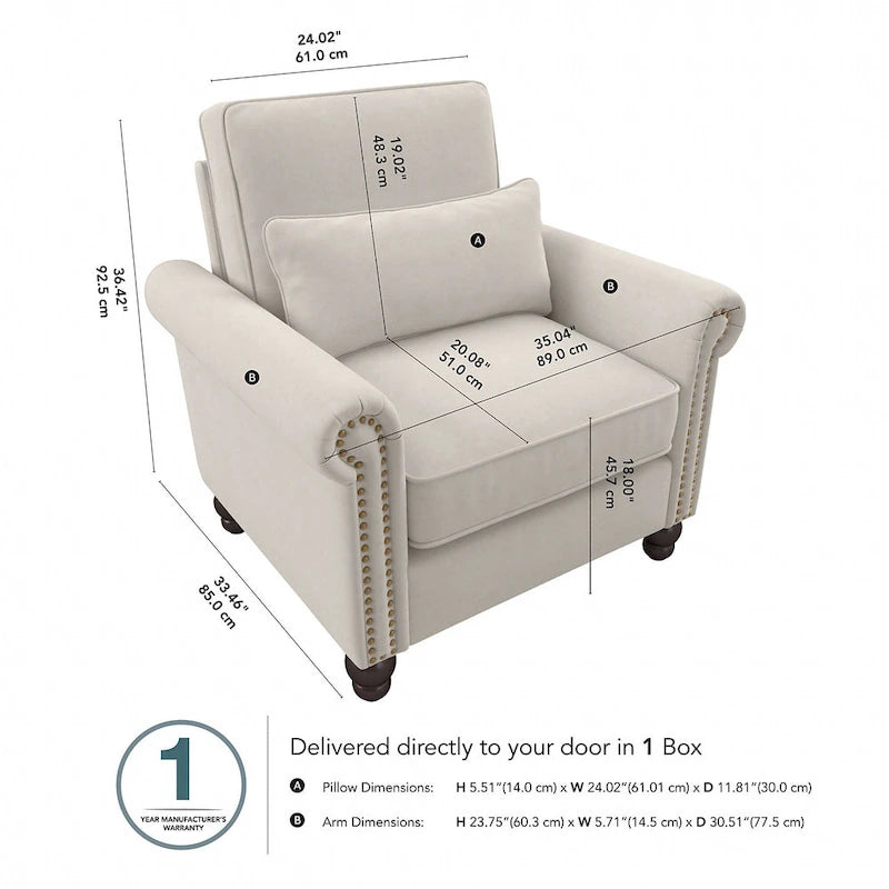 Coventry Accent Chair with Arms by Bush Furniture