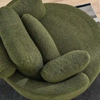 Circle Swivel Chair with Moon Storage Ottoman and 4 Pillows