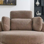 Circle Swivel Chair with Moon Storage Ottoman and 4 Pillows