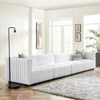 Conjure Channel Tufted Upholstered Fabric 4-Piece Sofa
