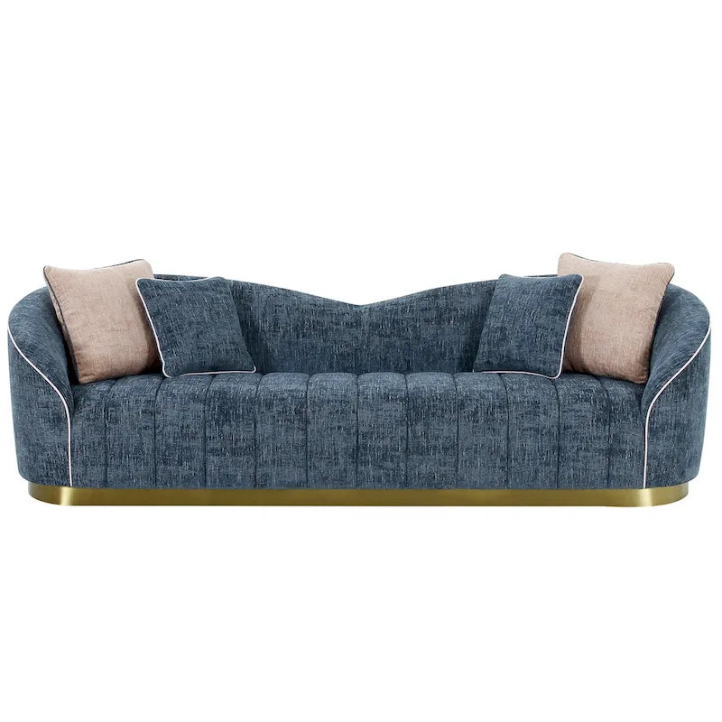 Modern Living Room Set Accent Armchair With Loveseat 4-Seater Sofa