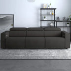 Mixoy Power Reclining Sofa, Faux Leather Electic Sofa Recliner,Theater Seating Furniture with USB Charging Station