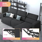 Mixoy Power Reclining Sofa, Faux Leather Electic Sofa Recliner,Theater Seating Furniture with USB Charging Station