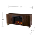SEI Furniture Danielson Contemporary Brown Wood Electric Fireplace Media TV Stand for TV's up to 52