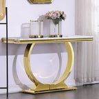 Modern Console Tables With Metal U Base and Gloss texture top