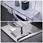 Modern Console Tables With Metal U Base and Gloss texture top