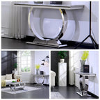 Modern Console Tables With Metal U Base and Gloss texture top
