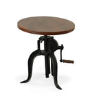 Carolina Living Regan Adjustable Accent Table - Chestnut Top - Black Base