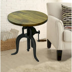 Carolina Living Regan Adjustable Accent Table - Chestnut Top - Black Base