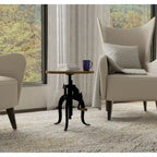 Carolina Living Regan Adjustable Accent Table - Chestnut Top - Black Base