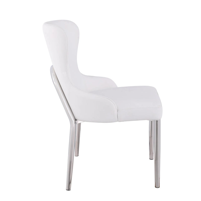 Somette Ema White Wing Back Side Chair (Set of 2)