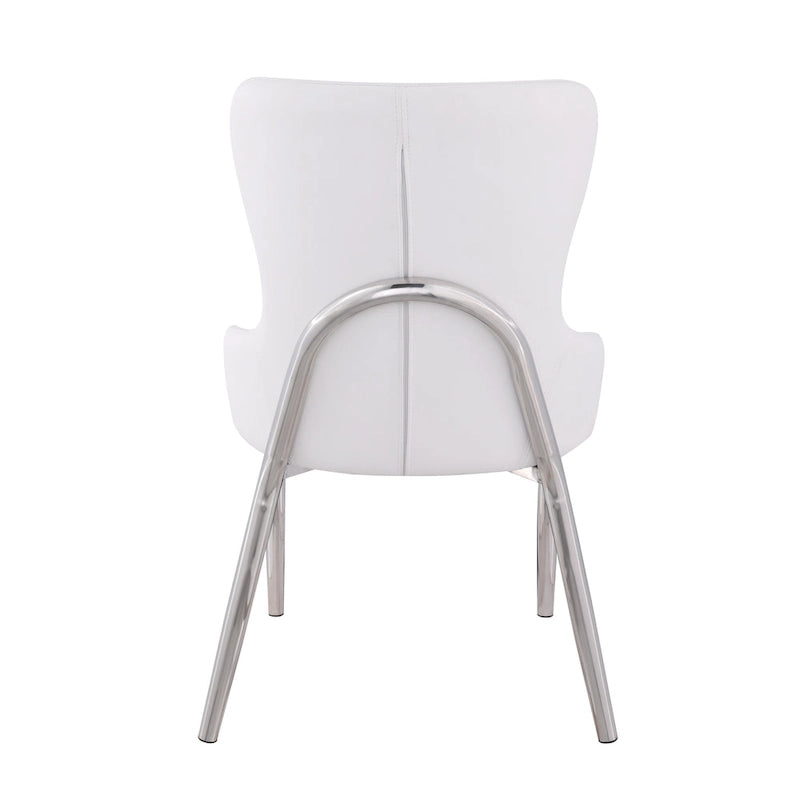 Somette Ema White Wing Back Side Chair (Set of 2)