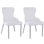 Somette Ema White Wing Back Side Chair (Set of 2)