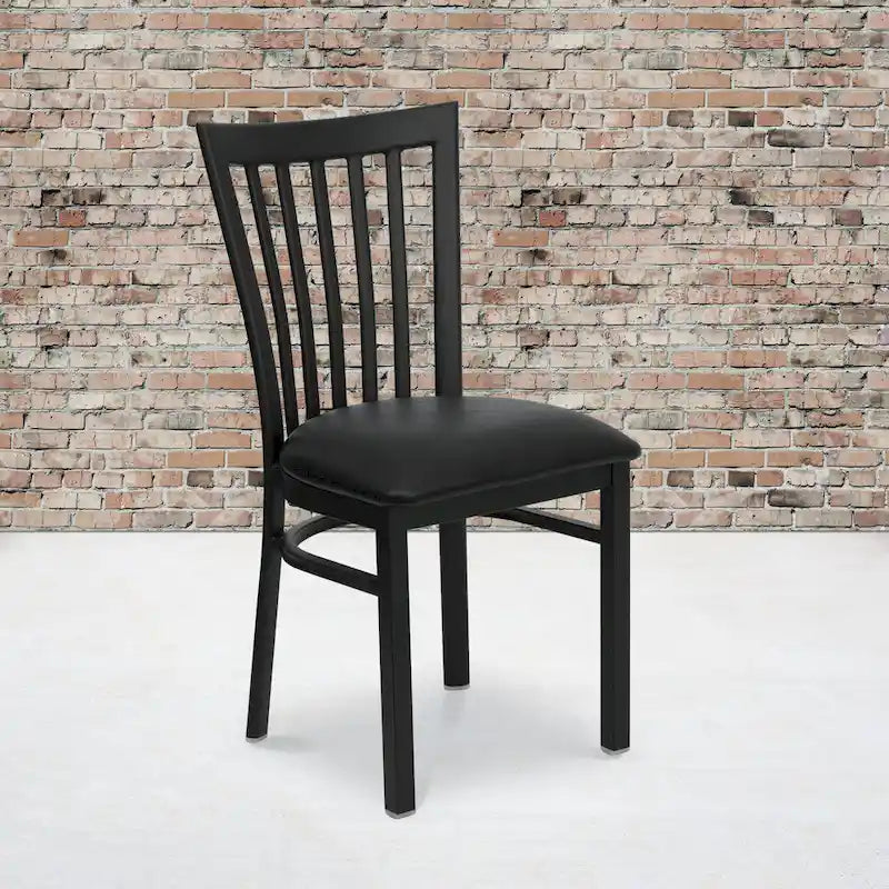 School House Back Metal Restaurant Chair - 17.25W x 18.75D x 34.75H - 17.25W x 18.75D x 34.75H