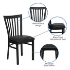 School House Back Metal Restaurant Chair - 17.25W x 18.75D x 34.75H - 17.25W x 18.75D x 34.75H